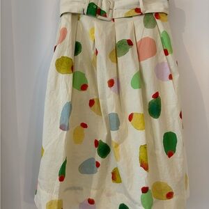 Rachel Antonoff Watercolor Olive Print Skirt